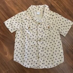 Old Navy Toddler Boy Palm Tree Short Sleeve Button Down